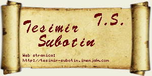 Tešimir Subotin vizit kartica